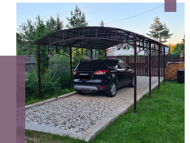 Навесы для автомобиля в Тутаеве от 13472 руб.  | ПРОЛЁТ-Ттв