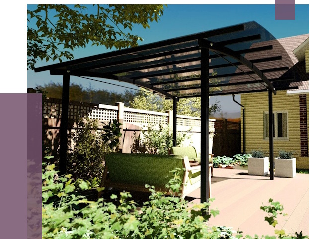 Навесы для террасы в Тутаеве от 13367 руб. под ключ | ПРОЛЁТ-Ттв