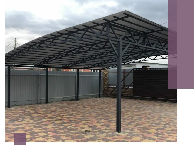 Металлические навесы под ключ в Тутаеве — изготовление и монтаж