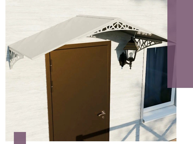 Металлические козырьки на входы и террасы в Тутаеве