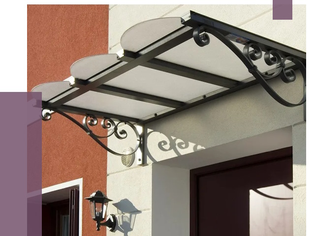 Односкатные козырьки в Тутаеве от 8597 руб.  | ПРОЛЁТ-Ттв