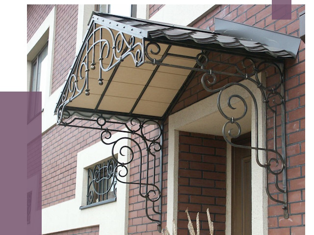 Двускатные козырьки в Тутаеве под ключ от 13105 руб.