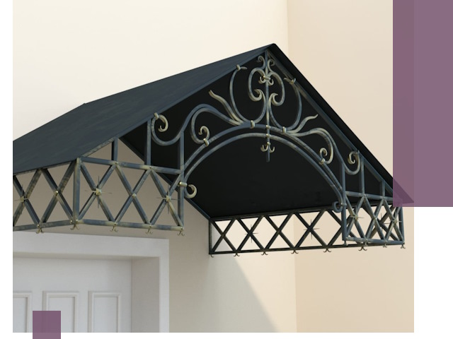 Двускатные металлические козырьки под ключ в Тутаеве